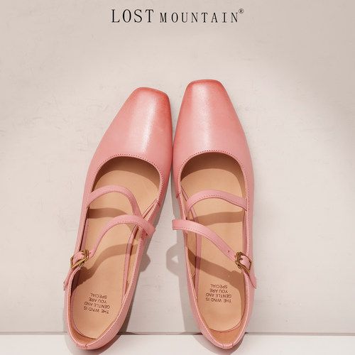 法式浅口单鞋交叉带玛丽珍小皮鞋