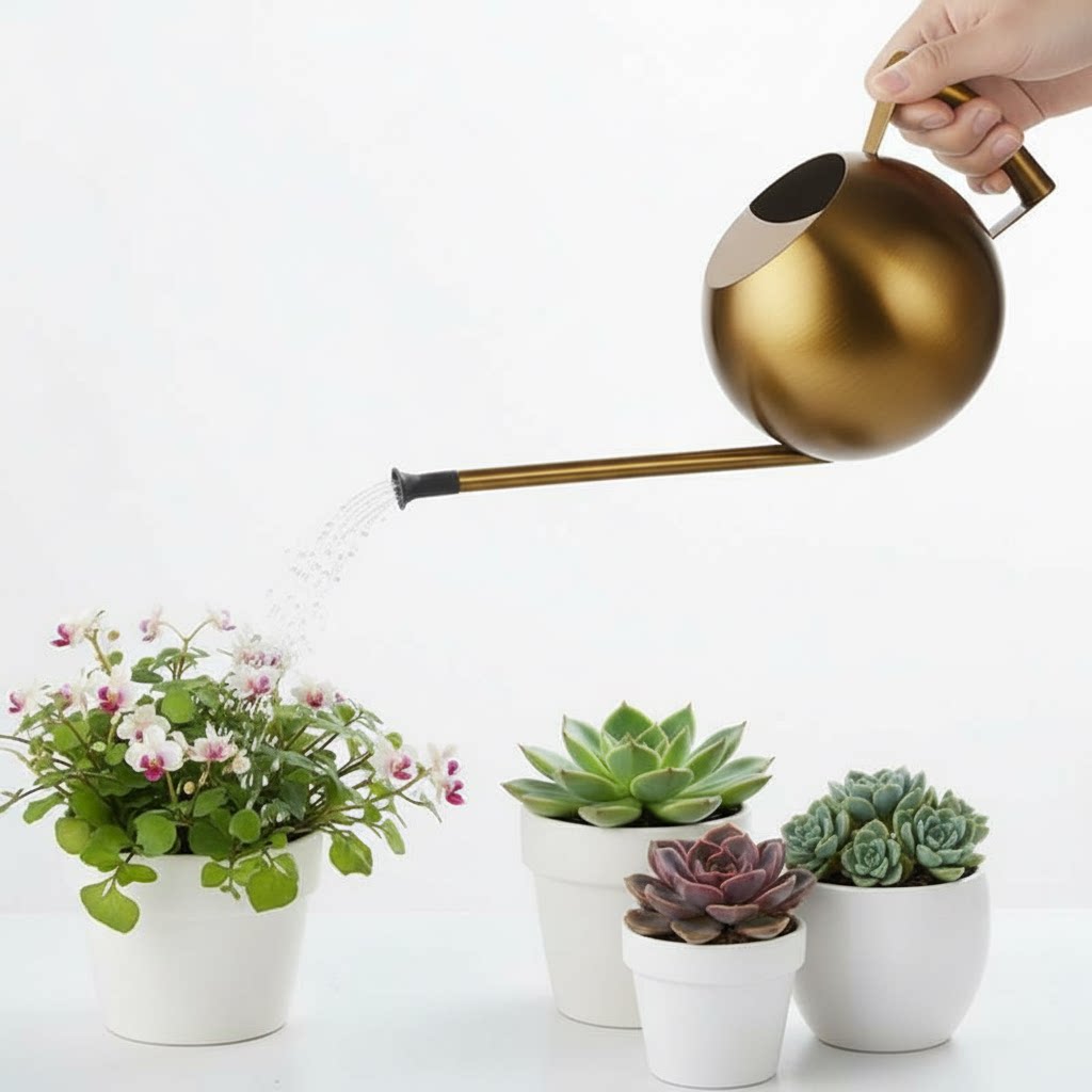 不锈钢花洒壶浇花小号金属浇水壶室内盆栽多肉养花创意球形洒水壶
