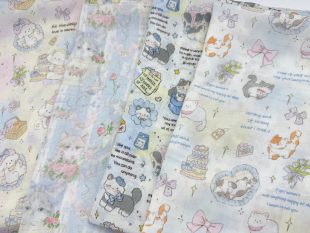 直播一米价60支人造棉轻薄微透9088棉绸卡通狗透气夏天薄款面料