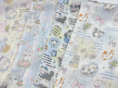 直播一米价60支人造棉轻薄微透9088棉绸卡通狗透气夏天薄款面料