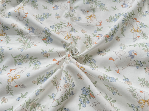 一米价40支轻薄棉绸蓝莓大鹅婴童睡衣床品夏季软薄布料棉服布料