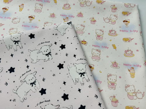 全棉8安帆布高密丝光帆布星星小羊kt 猫包包外套桌布手工数码印花