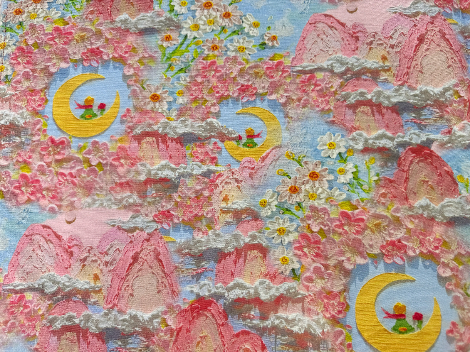 全棉8安帆布高密丝光油画小王子包包外套桌布手工数码印花,纺织面料/辅料/配套,棉麻面料,淘宝优惠券,粉丝福利购,淘宝优惠卷