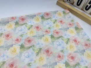 全涤帆布高密丝光珍珠玫瑰柔软耐磨帆布包包外套桌布手工数码印花