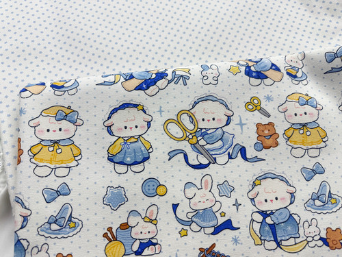 独家版权花色全棉8安帆布和府绸缝纫机小羊包包桌布背带裤外套