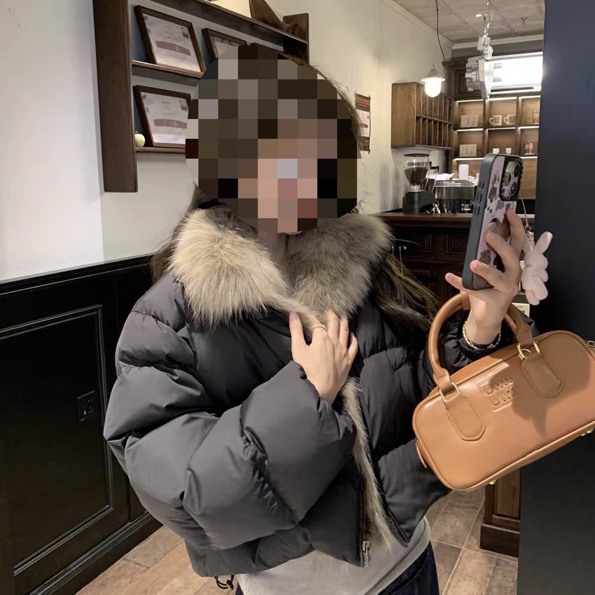 冬季新款短款羽绒服女狐狸毛领宽松加厚小个子韩版皮草面包服外套