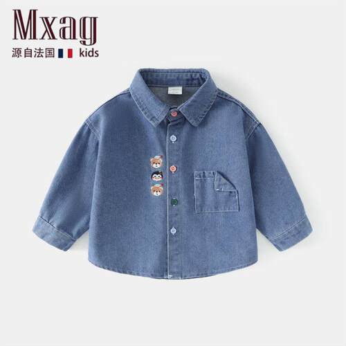 MXAG男童牛仔衬衫春季新