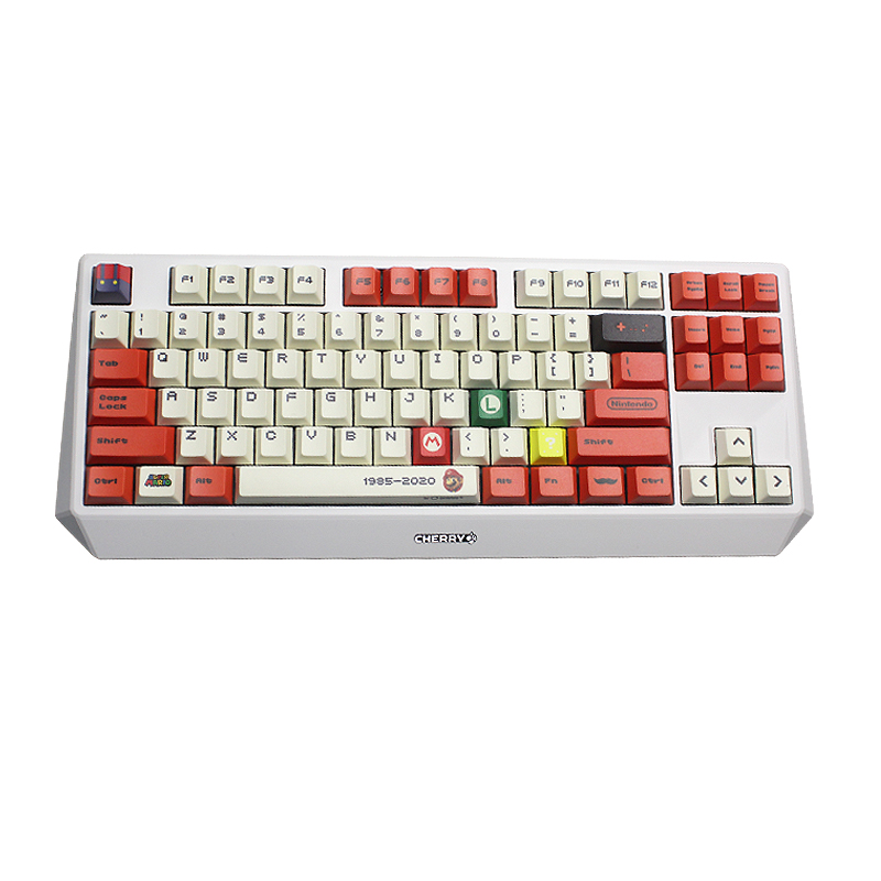 樱桃cherry mx 1.0电竞游戏机械键盘87 彩色pbt键帽定制版奶酪绿