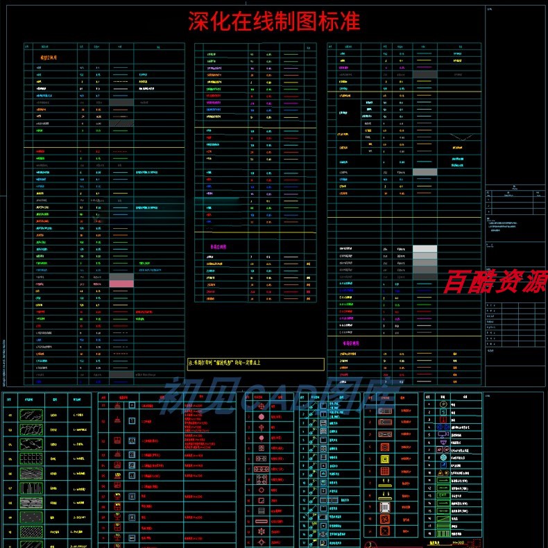 37 深化制图CAD材料填充图库标注模板标准动态开关插座图例线型图图片