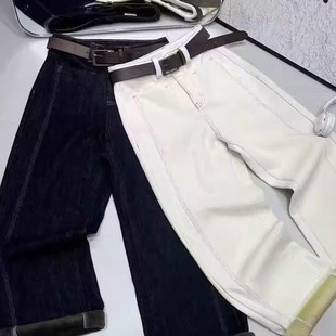 高腰阔腿牛仔裤女冬季宽松显瘦百搭直筒长裤