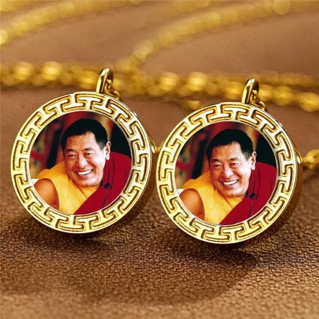 钛钢T字形吊坠双面法王像