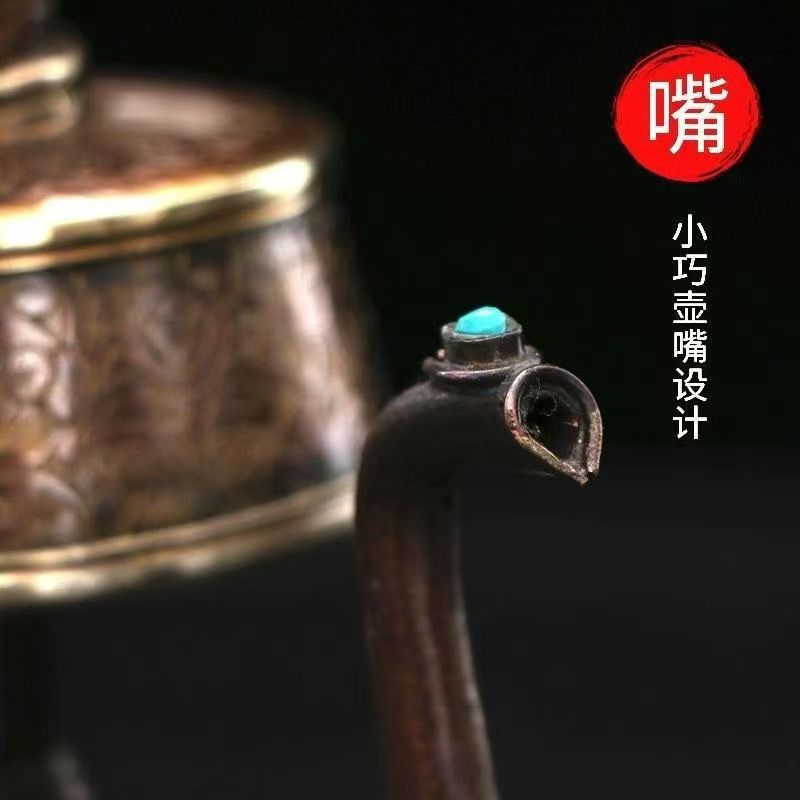 尼泊尔进口文巴壶灌顶酒壶紫铜鎏金净水瓶奔巴壶贲巴壶文巴壶净瓶