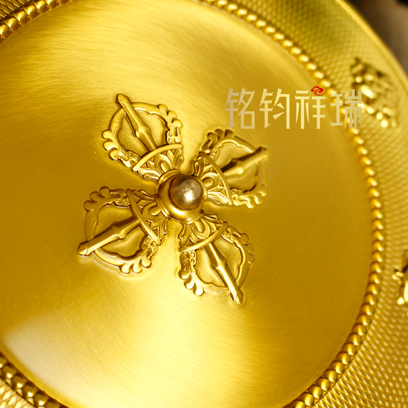 学院设计铜曼扎托盘八吉祥曼茶罗铜托盘供具内径10cm家用普通款