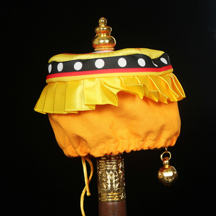 藏式用品手摇筒型摆件伞盖尘罩筒型宝伞宝幢绣花转动筒型帽子