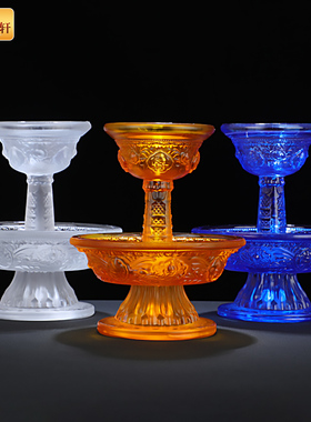 护法杯密宗 供奉护法杯藏传民族用品 佛前摆件圣水杯琉璃护法杯