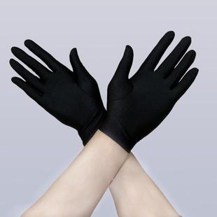 夏季 防晒冰丝春秋天开车纯色黑白弹力男女士工作礼仪透气 手套薄款