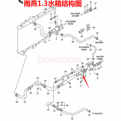适配长安铃木雨燕1.3羚羊节温器壳体节温器外壳铝合金座子