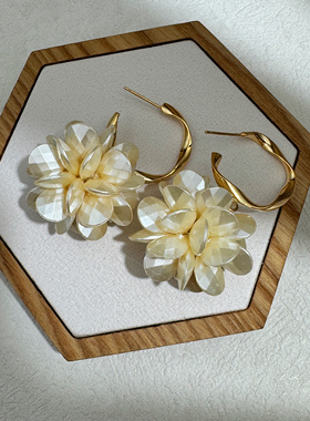 【古熙西 外饰】欧美原单 夸张花新款潮高级感复古巴洛克宴会耳环