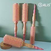 ALIS毛滚梳韩式 吹风造型发根梳子发型师专业铝管耐高温鬃毛圆滚梳