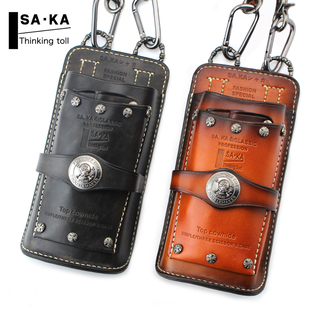 卡沙卡saka美发工具腰包多功能剪刀包手工真皮腰包发廊理发工具包