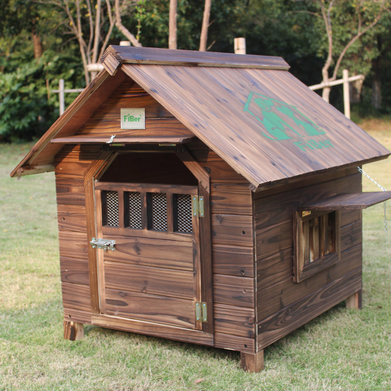 FIBER范博包邮碳化实木狗屋泰迪窝户外防风雨保暖宠物窝猫窝猫屋