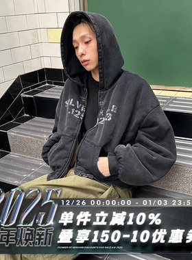 POH PUFFER HOODIE 黑水镇主题 重磅水洗 一件过冬 双面穿棉服
