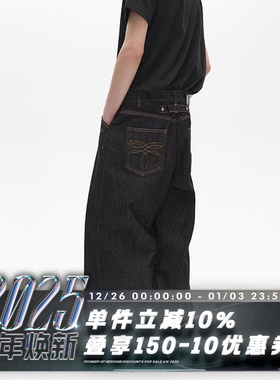 POH RAW DENIMS  蝴蝶袋绣 头层牛皮牌 直筒宽松 明线原牛 牛仔裤