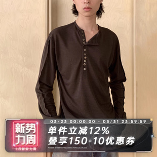 LONG 斜扣长袖 SLEEVE cleanfit先锋打底 贝壳感纽扣 SADSOUP