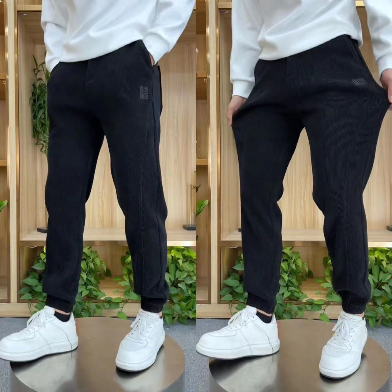 长裤哈伦裤时尚都市薄澳绒休闲裤