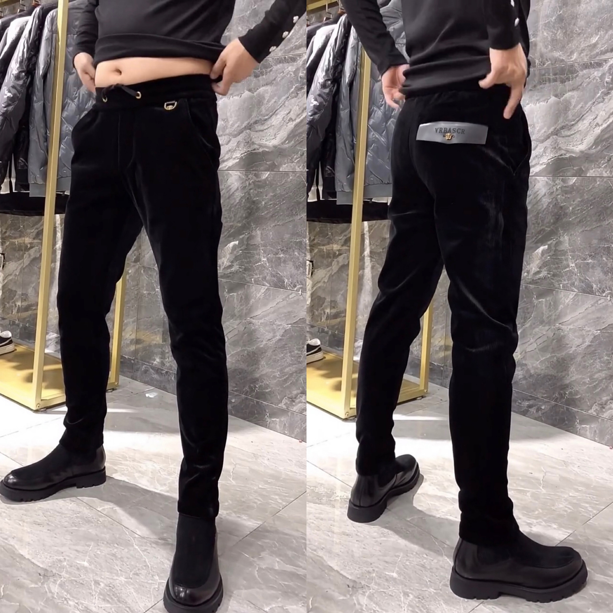 舒适金丝绒长直筒裤商务休闲男裤