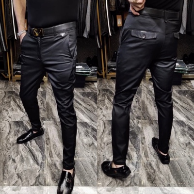 早秋新款修身黑色商务休闲西裤