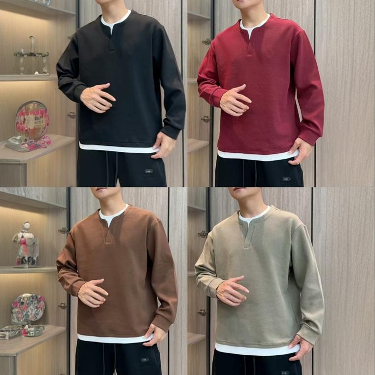 百搭修身套头卫衣卫衣假两件