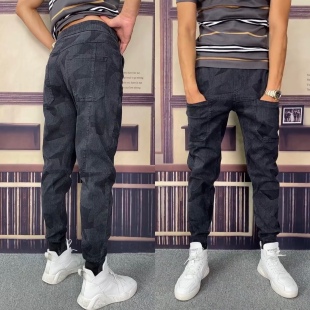 修身 潮流休闲裤 小脚弹力暗花个性 潮流时尚 子男K 911春季 哈伦裤 男士