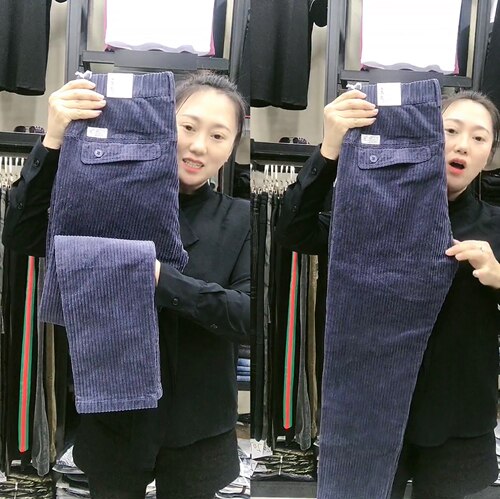 2678男士春秋条绒裤商务绅士散腿