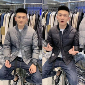 短款 潮流时尚 潮 黑色棒球服轻薄羽绒棉棉服男2025新款 9636秋冬男士