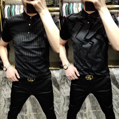 植绒欧货休闲T恤夏季短袖POLO衫