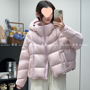 商场同款泡芙连帽羽绒服女短款冬季新款超好看的棉衣外套黑色