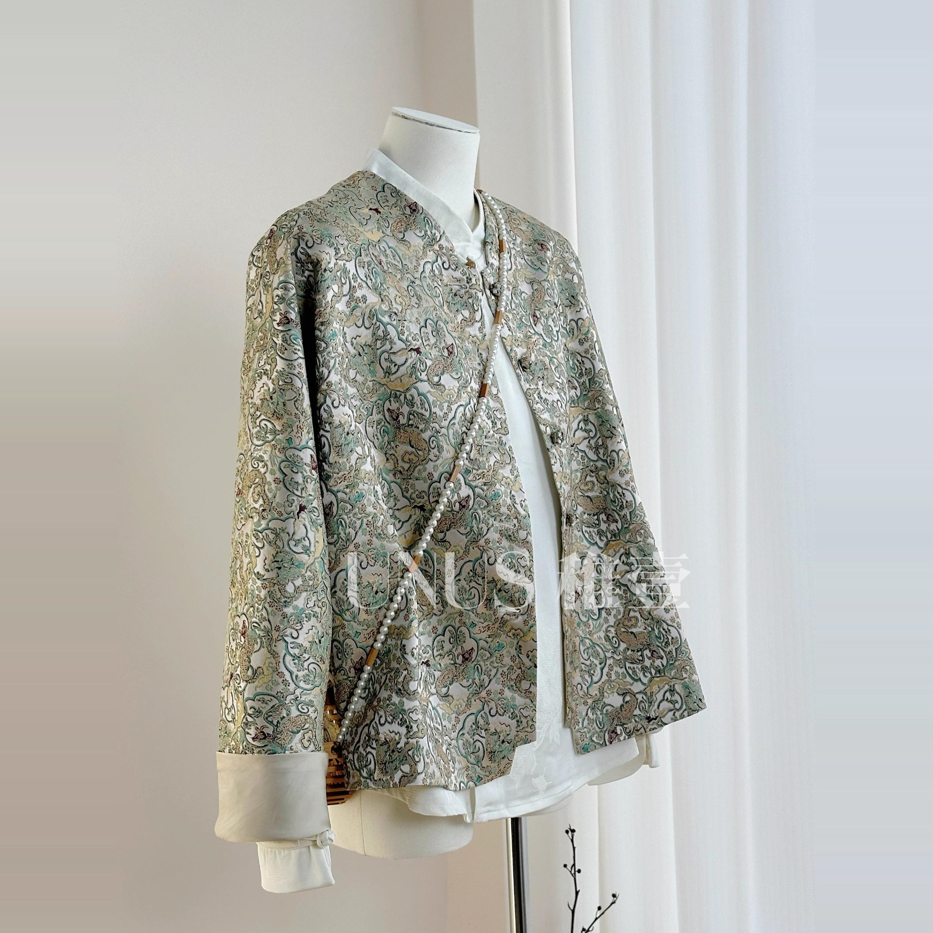 UNUS稚壹新中式高级龙纹云锦国风外套提花秋挺括宋锦禅意短款