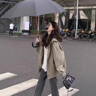 青岛即墨卫衣女2026新款春秋款初春连帽外套休闲拉链上衣开衫韩版