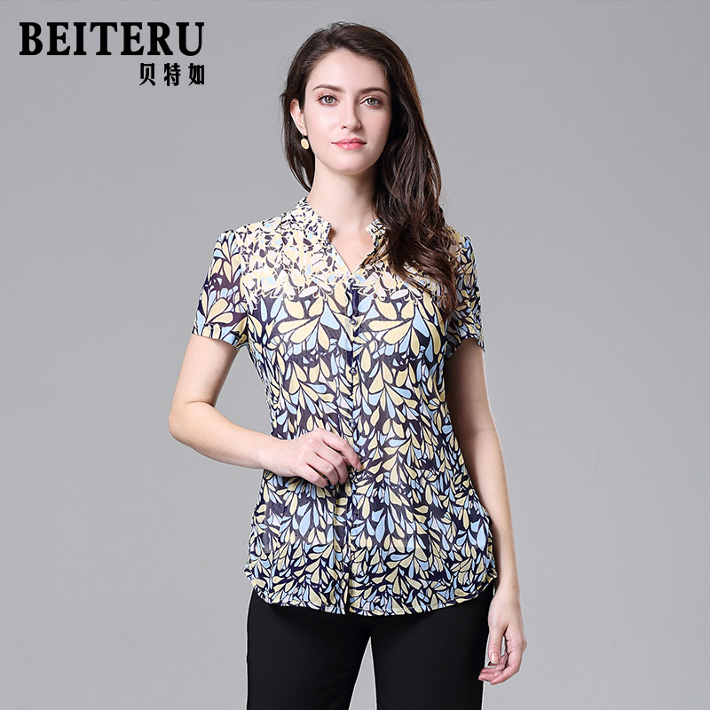 贝特如妈妈装夏季碎花休闲衫