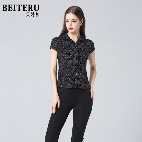 贝特如时尚妈妈装波点衬衫