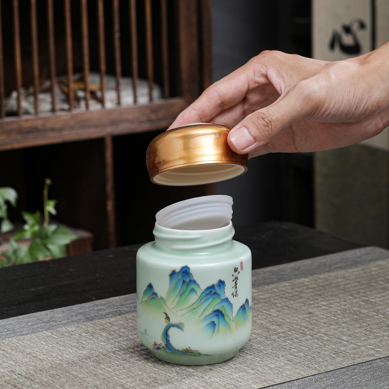 储存罐陶瓷膏方中药粉储存罐高档