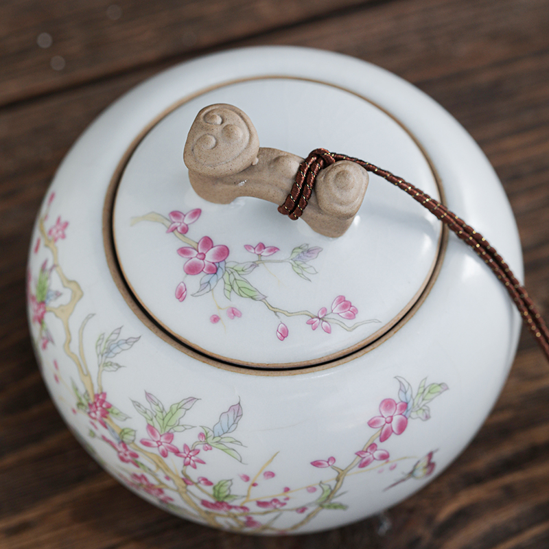 新款汝窑仿古陶瓷罐茶叶罐