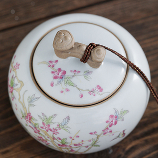 小号汝窑茶叶罐家用仿古陶瓷罐储茶罐醒茶罐香粉药粉储物罐礼盒装