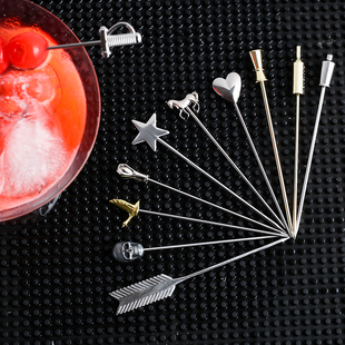 饰物品水果叉304不锈钢马天尼针酒签日式鸡尾酒针橄榄签酒签钢针