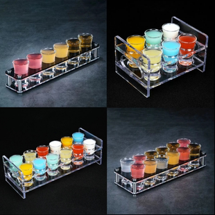 KTV酒吧彩虹子弹杯架烈酒杯玻璃shot杯小号洋酒杯一口杯鸡尾酒杯