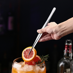 金铭轩 304不锈钢圆头镊子 吧台柠檬片专用夹 水果片夹子柠檬片夹