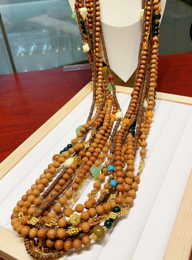 原创设计老山檀斜挂项链