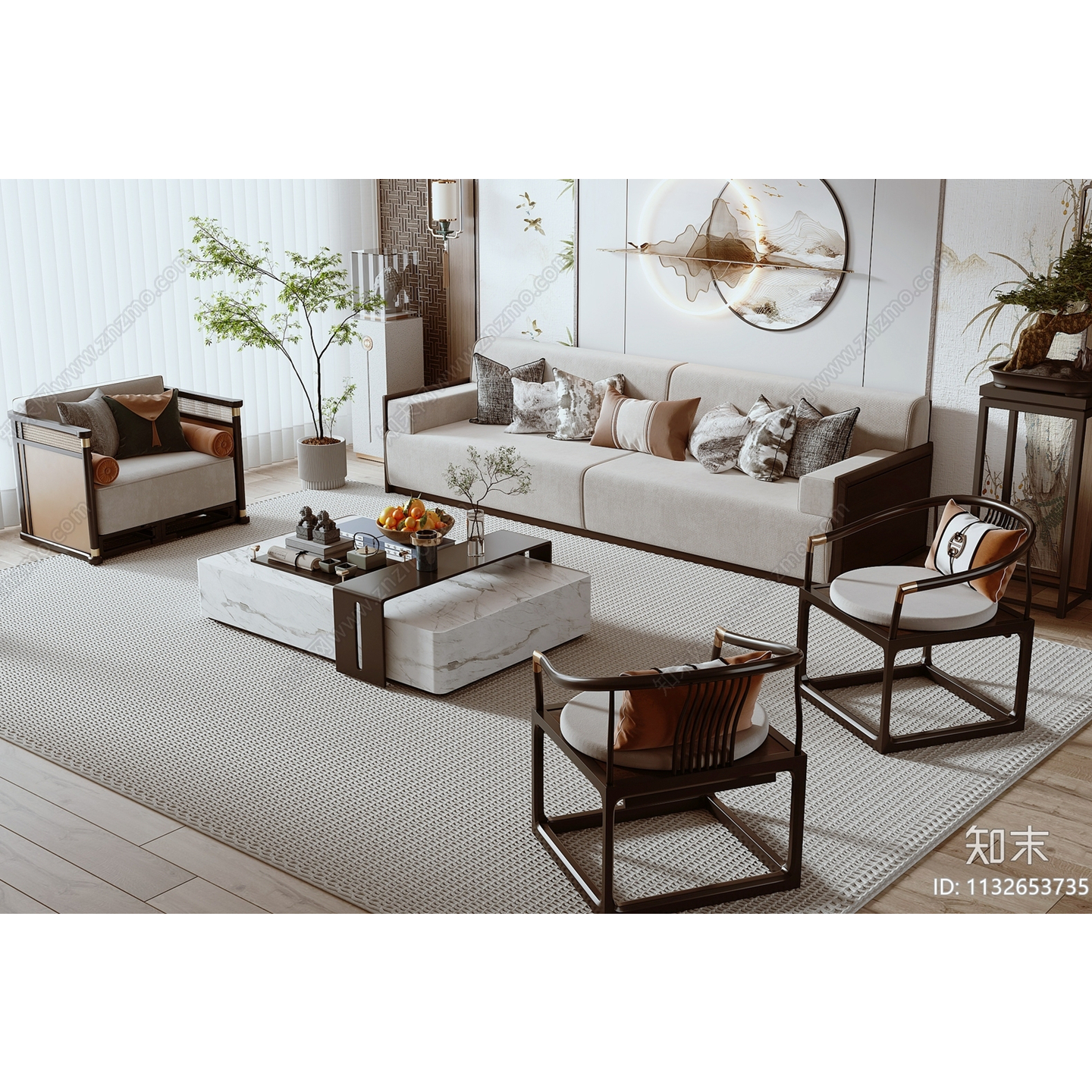 新中式实木沙发组合配茶几组客厅沙发组合定制单双三人位布艺沙发