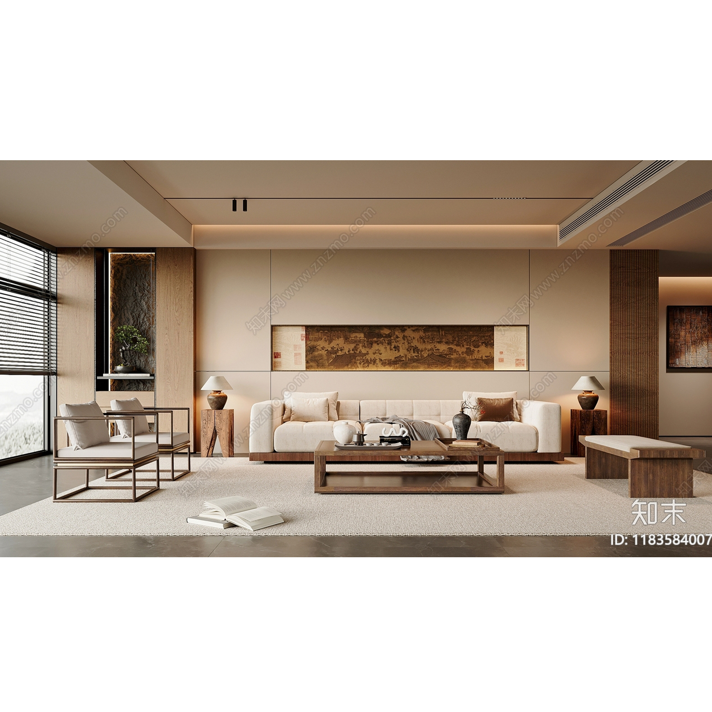 新中式实木沙发组合客厅现代简约茶几组合客厅沙发全屋可定制